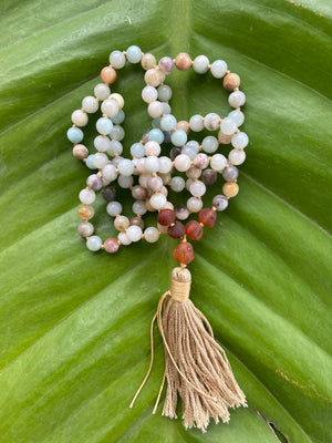 Agate and Baltic Amber Mala