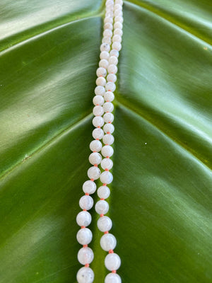 Moonstone and Rudraksha Knotted Mala