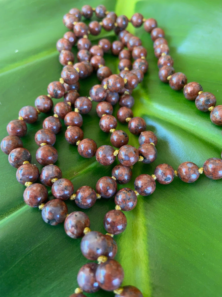 Red Jasper Knotted Mala