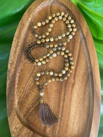 Jasper and Smokey Quartz Knotted Mala